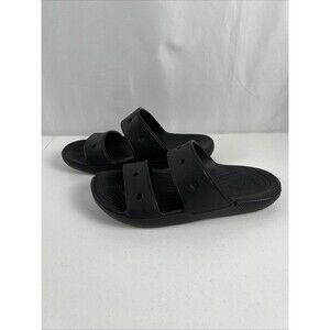 Crocs Classic Two-Strap Slides Unisex Black Women’s Size 11/Men’s Size 9